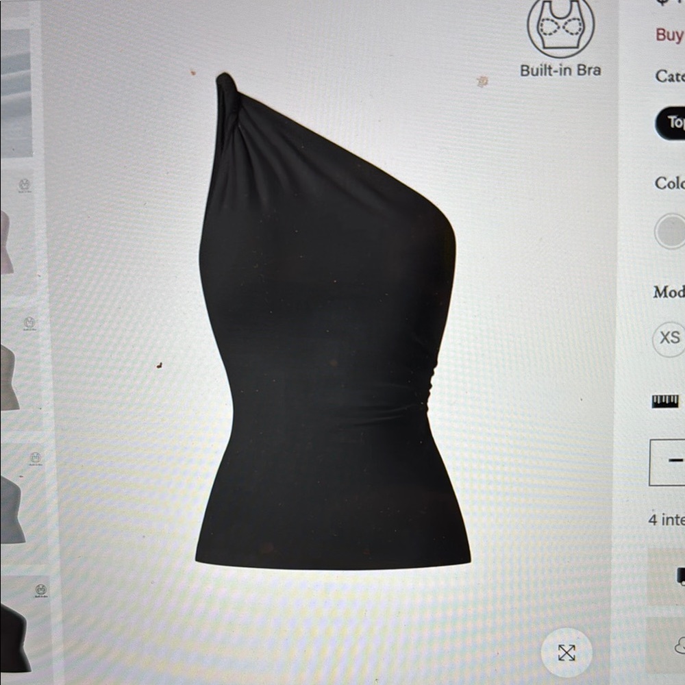 OGL Black One-Shoulder Twisted Brami Top